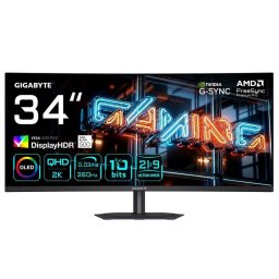 Monitor Gigabyte MO34WQC36 34" UltraWide Quad HD 360Hz QD-OLED Curvo Ajuste Altura