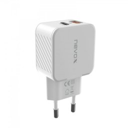 Cargador Nevox HC-2009 Interior 2 Puertos USB-C y USB-A Blanco