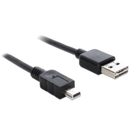 Cable USB 2.0 A a Mini-USB DeLOCK 1 m Negro Macho/Macho