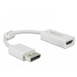 Adaptador de cable de vídeo DeLOCK DisplayPort a HDMI 0,1 m blanco