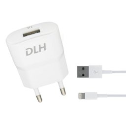 Cargador DLH DY-AU1872 Interior USB 1A 1 m Blanco para iPhone