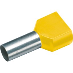 CIMCO 187735 - Twin-Aderendhülse isoliert 2x1,0 mm²/8 mm, gelb, 100er Pack