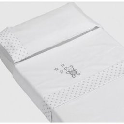 Cotinfant Juego de sábanas 2 piezas para cuna Doco Sleeping Bear. (Cuna) Gris niño