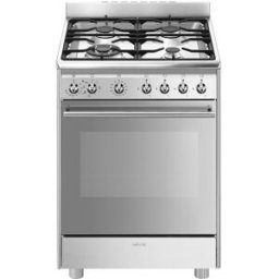SMEG Cocina compacta gas 60 cm, 1 cavidad de horno - CX68MF8-2. Acero Inox