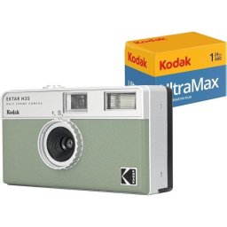 Cámara Analógica Agfaphoto Kodak EKTAR H35 Half Frame Verde con Flash