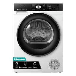 Secadora de condensación Hisense DH3S902BWCC 9 kg Clase C bomba de calor WiFi