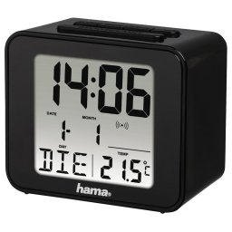 Reloj Despertador Digital Hama Cube Negro con Radiocontrol DCF