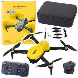Dron D11 LeanToys WiFi Cámara HD Doble Gestos Amarillo
