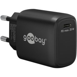 Cargador USB-C Goobay 65367 25W Power Delivery GaN Interior Negro