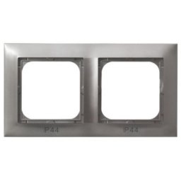 Marco doble Ospel RH-2Y/23 Titanio IP44 para interruptores y pulsadores