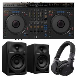 Pioneer DJ Bundle Level-Up Controladora DJ 4 Canales + Monitores de 4" + Auriculares DJ Profesional