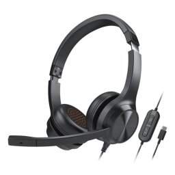 Auriculares Creative Chat USB con cable USB-C, cancelación de ruido, micrófono y uso oficina, negro