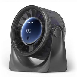 Mini Ventilador de Sobremesa SOGO VEN-SS-21155 3W 5 Velocidades Batería Recargable Pantalla LED Inclinación Ajustable