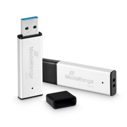 Unidad flash USB MediaRange MR1902 128 GB USB 3.2 Gen 1 negra y plata