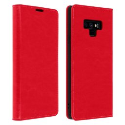 Avizar Funda Cartera de Cuero Rojo para Samsung Galaxy Note 9