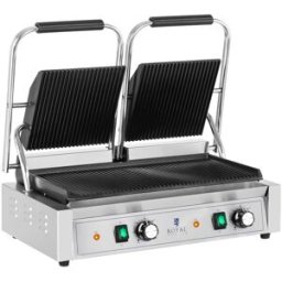 Royal Catering Parrilla de contacto doble - 3.600 W - ondulada 10011989