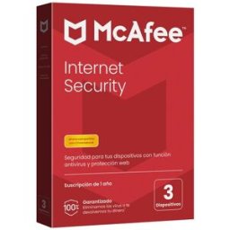 Mcafee Internet Security, 3 dispositivos (Windows-Mac-Android-iOS), Suscripción de 1 año.