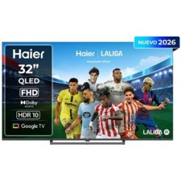 HAIER TV QLED (32") S80 H32S80GFX, 60 Hz, Full HD, Smart Google TV, HDR10, Dolby Audio. Negro