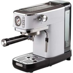 Ariete Cafetera 1381-14 Slim Espresso con manómetro para café molido y monodosis. Blanco