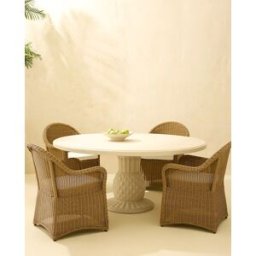 El Corte Inglés Colección de jardín mesa redonda Brasil y sillón Charlotte.