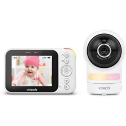 Vtech Vigilabebés video con pantalla de 3,5" HD wifi y cámara orientable. (16 X 22 X 6 Cm) Blanco niño