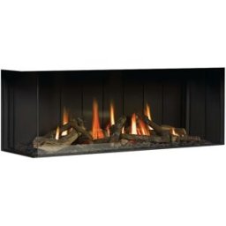 Hergom Hogar Gas Propano MG-120-38 Cristal Lateral Izquierdo. Madera
