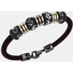 Bohemme Pulsera CNS de plata y oro. Multicolor