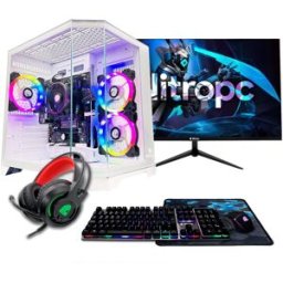 NitroPc Sobremesa Gaming Pack Avanzado AMD Ryzen 5 3400G, Radeon Graphics, 16 GB DDR4, 1TB M2, Win11 PRO, Accesorios + monitor 24" FHD. Blanco