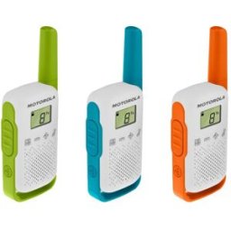 Motorola Walkie Talkies para Niños y Familias Solutions T42 Triple Pack, 16 Canales, Pantalla LCD, Sin Licencia, para Interiores y Exterior. Blanco