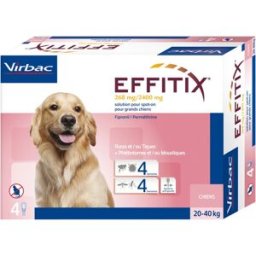 Effitix 268 mg-2400 mg solución para unción dorsal puntual para perros grandes.