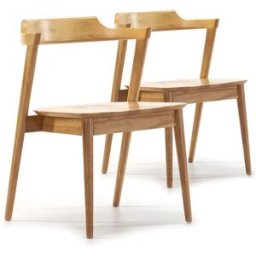 VS Venta-stock Pack 2 sillas Venus Color Roble, Madera Maciza, 58 x 57,5 x 76 cm
