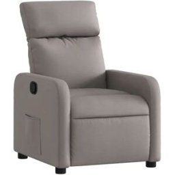 vidaxl Sillón reclinable de tela gris taupe