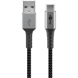 Cable USB Goobay 2 m USB-C a USB-A USB 2.0 Negro Gris