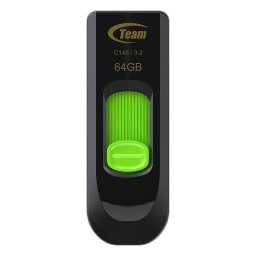 Unidad flash USB Team Group C145 64 GB USB tipo A 3.2 Gen 1 deslizable negro verde