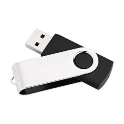 Unidad flash USB MediaRange MR908NTRL 8 GB USB 2.0 giratoria negro plata