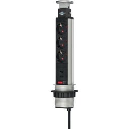 Regleta Brennenstuhl 1396200013 3 Tomas AC 2 m con 2 USB-A y protección infantil
