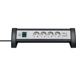 Regleta Brennenstuhl 4 Tomas con 2 USB-A Protección Infantil Interruptor