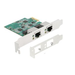 Tarjeta de red DeLOCK 88101 PCI Express x1 2,5 Gigabit LAN doble puerto blanco