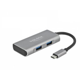 Hub DeLOCK 4 puertos 10 Gbps USB 3.2 Gen 2 Type-C y Type-A compacto