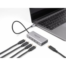 Hub DeLOCK 5 puertos 10 Gbps USB Type-C con PD 85 W cable 30 cm