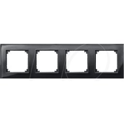 MERTEN EL MP 489403 - M-PLAN, bastidor de cristal auténtico, cuádruple, negro o