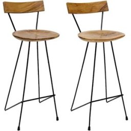 vidaxl Taburetes de cocina 2 unidades madera maciza de teca