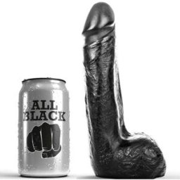 All Black Dildo Realistico Negro Suave 20 cm 1 ud