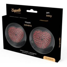COQUETTE Chic Desire Cubre Pezones Rojo Negro 1 par