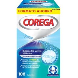 Corega Oxígeno Bio Activo 3 Minutos 108 Tabletas Limpiadoras