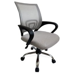 Silla de oficina Equip 651015 gris claro ergonómica respaldo malla base cromada