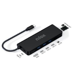 Nilox NXDSUSBC04 Docking Station USB-C Negro