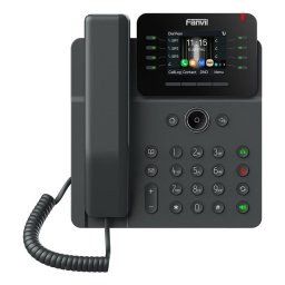 Teléfono IP Fanvil Gigabit 12 líneas LCD Altavoz PoE Montaje en pared Negro