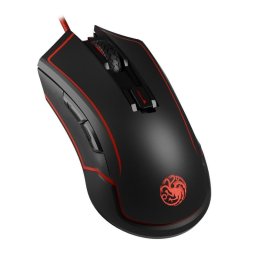 Ratón Lexip Game of Thrones Targaryen Inalámbrico y Cableado 4800DPI Negro Rojo Iluminación RGB