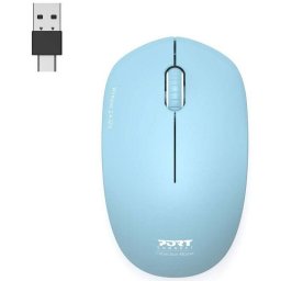 Ratón Port Designs 900544 Inalámbrico RF 1600 DPI Turquesa Ambidiestro Micro Receptor